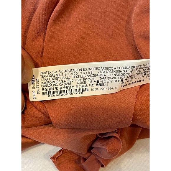 NWT Zara Women Flowy Cami Bodysuit Tank Satin 05580200664028 Salmon Orange Small - Picture 8 of 8